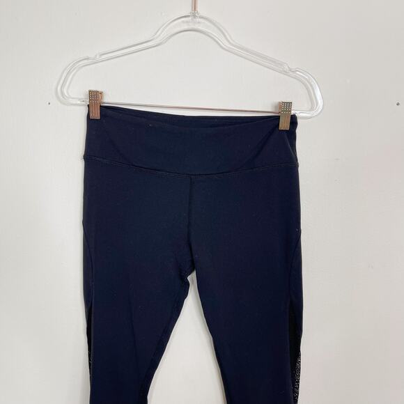 Pure Barre by Splits59 Lace Inset Pieced Leggings Black Medium M Womens Stretch - Picture 3 of 10